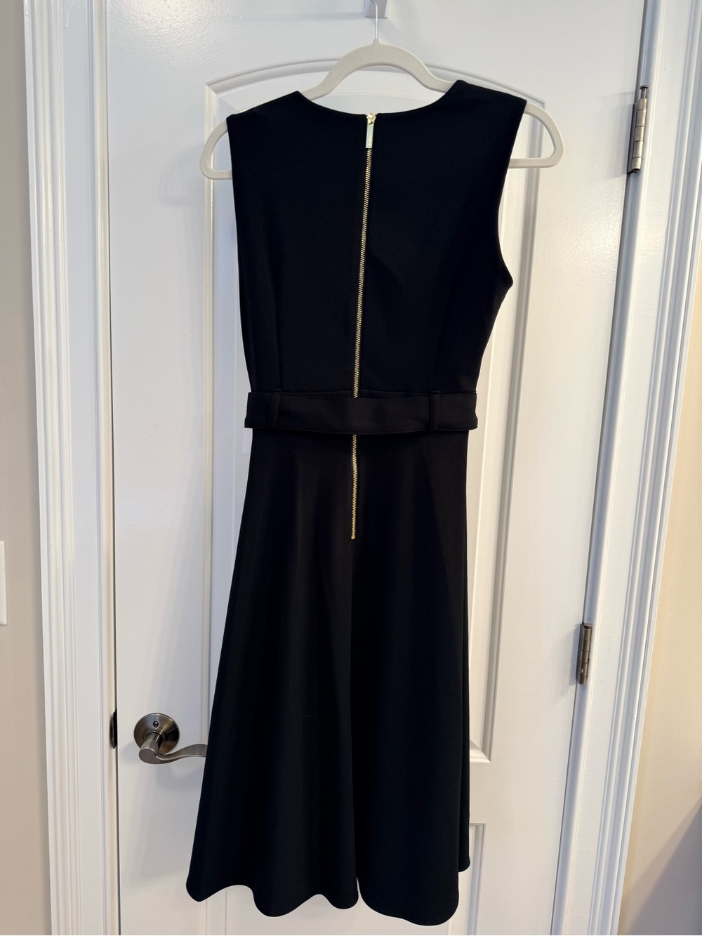 Calvin Klein Black Sleeveless Midi Dress with Waist Tie - Picture 3 of 3